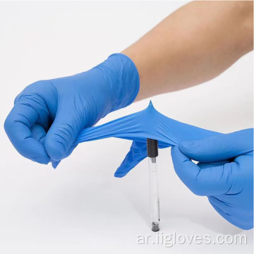 قفازات النتريل الطبية خالية من مسحوق الطبيب المضاد للاستخدام المدني باستخدام قفازات الفحص القفازات الكيميائية
